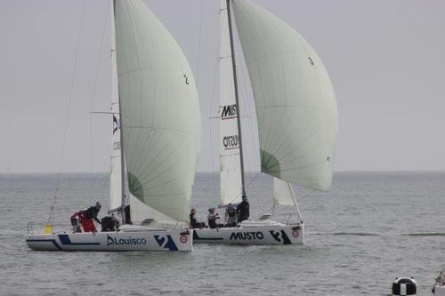 Close racing in SYC Beneteau 7.5s - Victorian Match Racing Championship © Pam Scrivenor